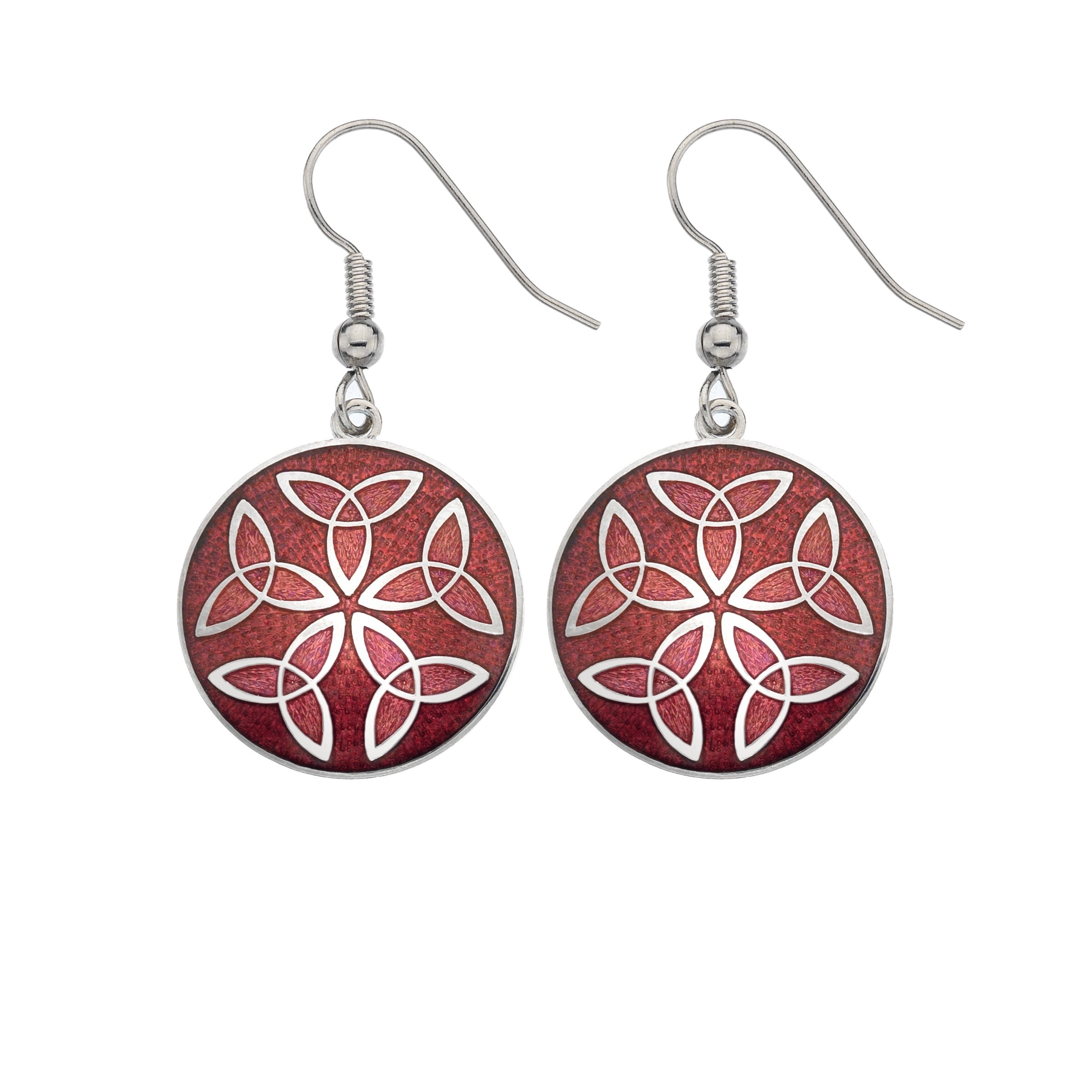 Red Trinity Knot Earrings